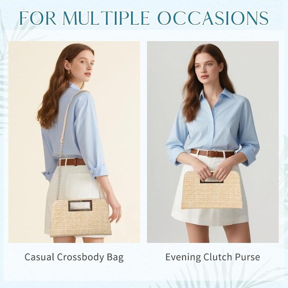 🆕Women Orange Vegan Leather Cut-Out Handle Evening Handbag Crossbody Party Bag - Picture 7 of 7